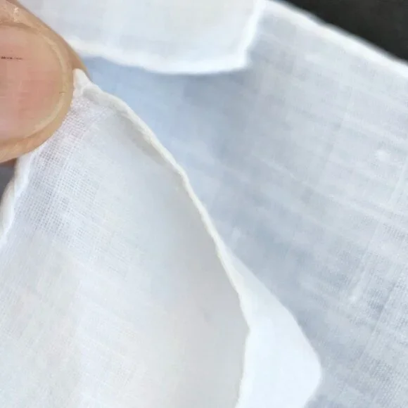 Vintage Micro Embroidery White Linen Hankie Napkin Set Set of 8 - Picture 4 of 12